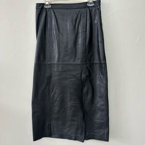Elegant Black Leather Skirt